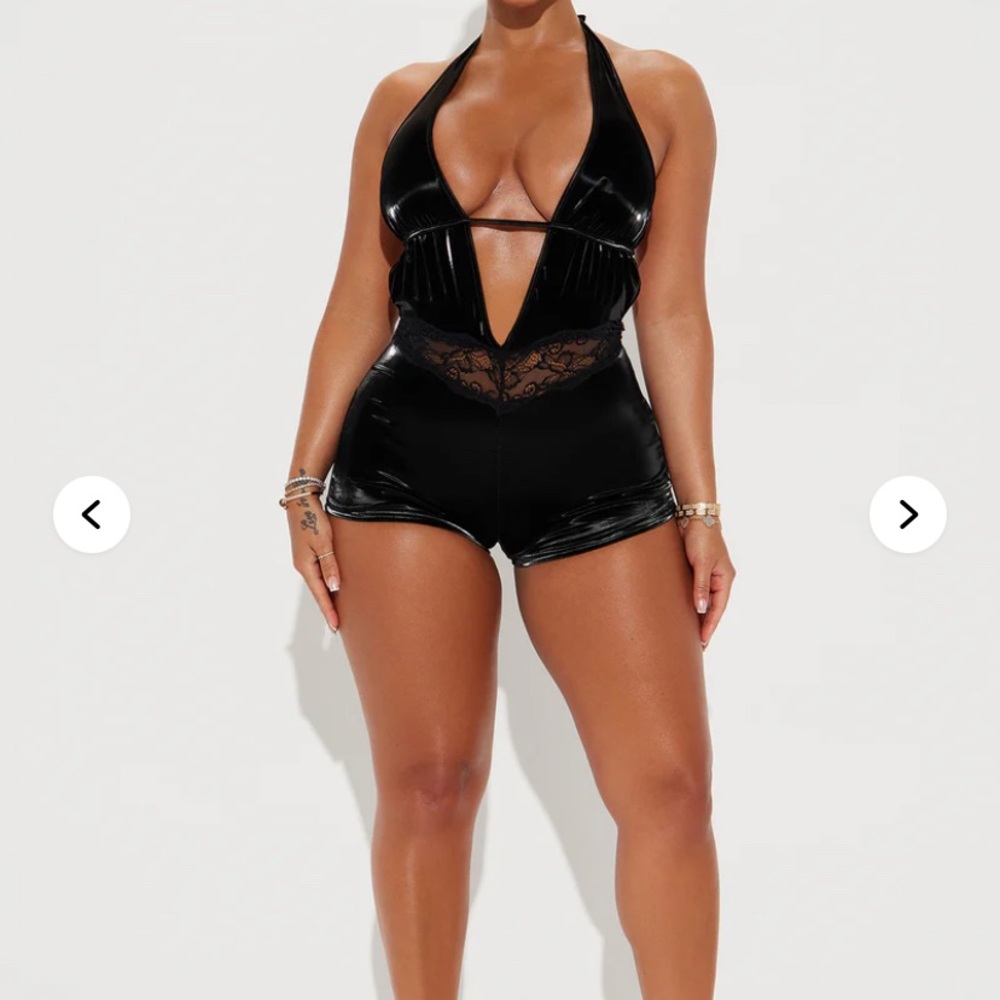 Faux Leather Romper